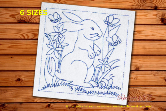 Rabbit Sitting in Garden Redwork: A Designer’s Review