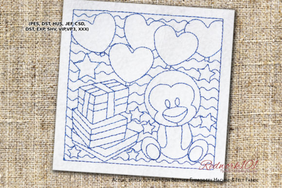 Review: Happy Birthday Baby Card Redwork for Merch