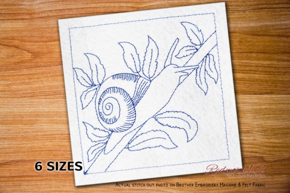 Reviewing the White Garden Snail Redwork Design