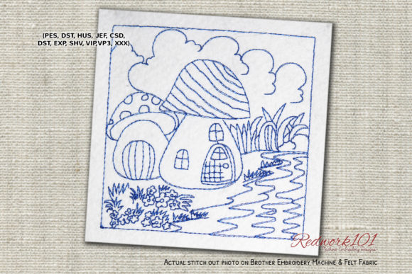 River Side Mushroom House Lineart Review
