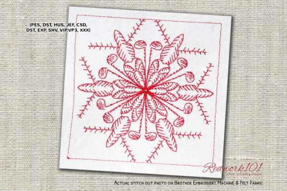 Snowflake Redwork Design Review for Holiday Crafts